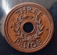 4 · AUSTRALIAN THREEPENCE INTERNMENT CAMPS TOKEN WW II