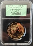60 · 2016 GOLD PLATED ROUND 50C AUSTRALIAN COIN