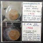 1922 + 1924 Error Aus Coin Mixed Errors And Grades