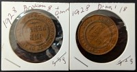 64 · 1928 X 2 ERROR AUST COIN FILLED- DROPPED ERRORS