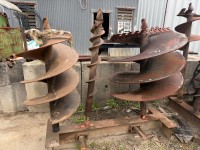 Three bits Auger on frame, various sizes 300 to 65