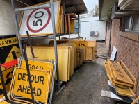 Large quantity of road signs