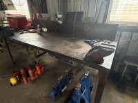 Heavy duty fabrication bench steel with twin vice