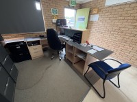 232 · L-shaped reception desk and assorted Office furnit