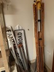 Staff tripods signs to corner