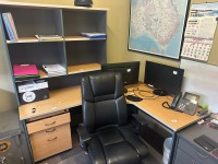 24 · L-shape office desk with bookcase hob
