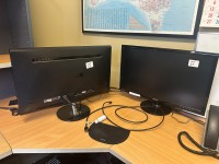 27 · 3 computer monitors & Sharp LED TV