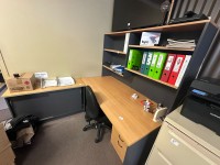 31 · L-shape office suite desk, sideboard credenza