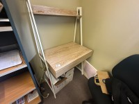 47 · Upright computer desk with single draw & black cha