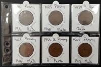 Collection Of 6 Australian Half Penny