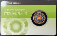 2018 $2 Coloured Aust Coin " Eternal Flame" Unc
