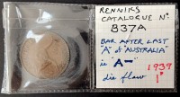 1939 Error Australian Indian Die