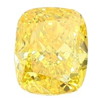 69 · 1.02 CARAT CUSHION DIAMOND FANCY VIVID YELLOW VS1