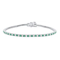 2.04 Carats Diamond & Emerald Tennis Bracelet