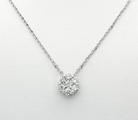 105 · 0.79 CARAT DIAMOND N/LACE CHAIN & PENDANT 18K GOLD