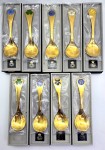 GEORG JENSEN GOLD PLATED STERLING SILVER SPOONS