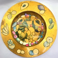 95 · HANDPAINTED GILT PLATTER