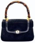 GUCCI VINTAGE LEATHER AND SUEDE HANDBAG