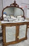 Victorian Walnut Marble Credenza