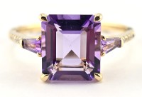 $5580 Valuation, Amethyst And Diamond Gold Ring